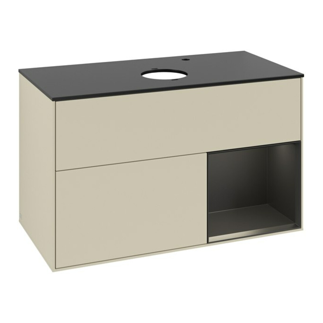 V&B Waschtischunterschrank Finion 100, Pl b m, Reg bla m Lac, si Gr m Lac