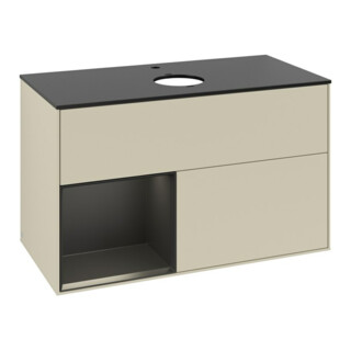 V&B Waschtischunterschrank Finion 100, Pl b m, Reg bla m Lac, si Gr m Lac