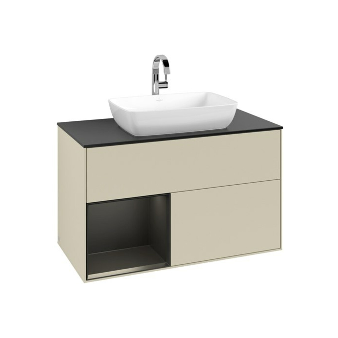 V&B Waschtischunterschrank Finion 100, Pl b m, Reg bla m Lac, si Gr m Lac