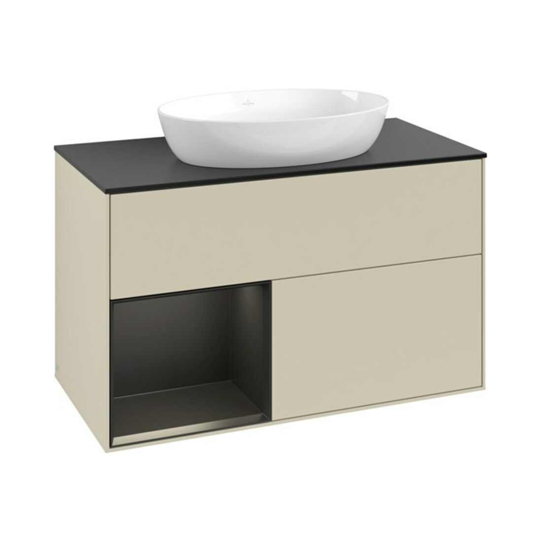 V&B Waschtischunterschrank Finion 100, Pl b m, Reg bla m Lac, si Gr m Lac