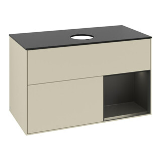 V&B Waschtischunterschrank Finion 100, Pl b m, Reg bla m Lac, si Gr m Lac