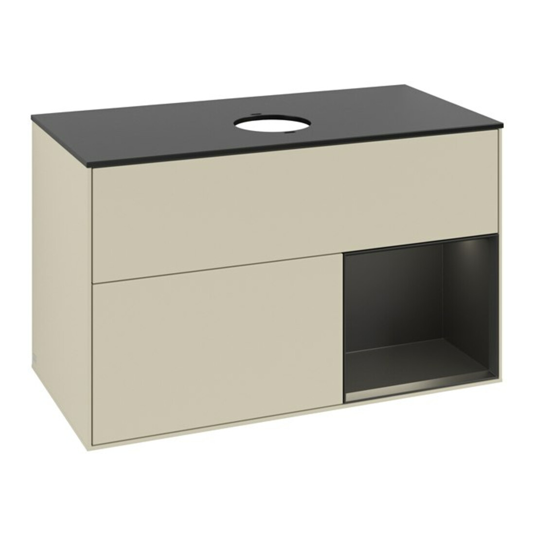 V&B Waschtischunterschrank Finion 100, Pl b m, Reg bla m Lac, si Gr m Lac