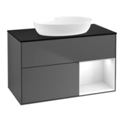 V&B Waschtischunterschrank Finion 100, Pl b m, Reg glo wh. Lac, Anthrac. m
