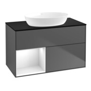 V&B Waschtischunterschrank Finion 100, Pl b m, Reg glo wh. Lac, Anthrac. m