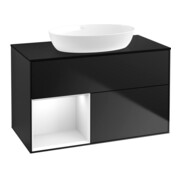 V&B Waschtischunterschrank Finion 100, Pl b m, Reg glo wh. Lac, bla m Lac