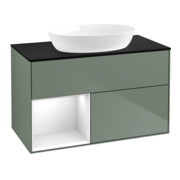 V&B Waschtischunterschrank Finion 100, Pl b m, Reg glo wh. Lac, Oli. m Lac