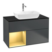 V&B Waschtischunterschrank Finion 100, Pl b m, Reg gol m Lac, md bl. m Lac