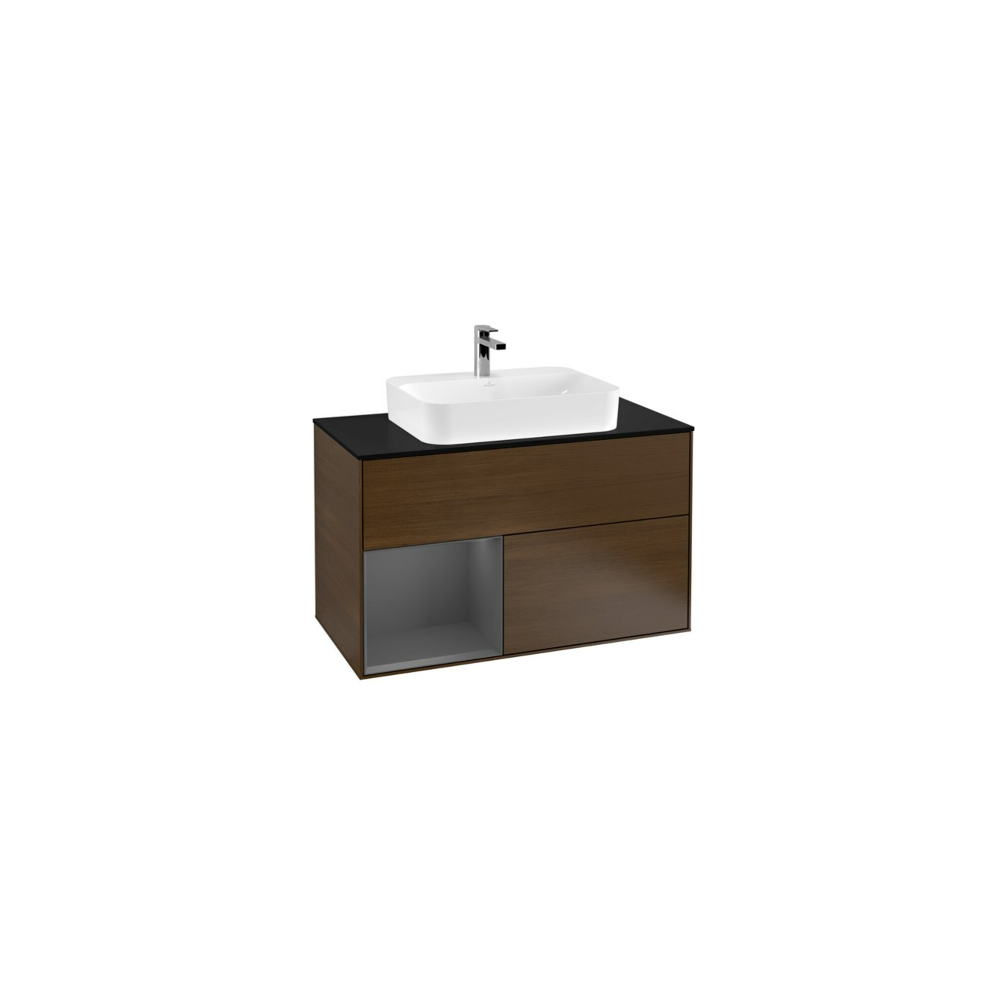 V&B Waschtischunterschrank Finion 100, Pl b m, Reg li Anthrac. m, wal ven ; Villeroy & Boch