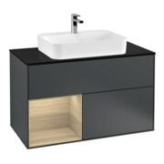 V&B Waschtischunterschrank Finion 100, Pl b m, Reg li Oa ven, md bl. m Lac