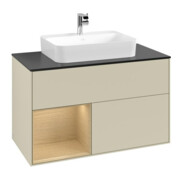 V&B Waschtischunterschrank Finion 100, Pl b m, Reg li Oa ven, si Gr m Lac