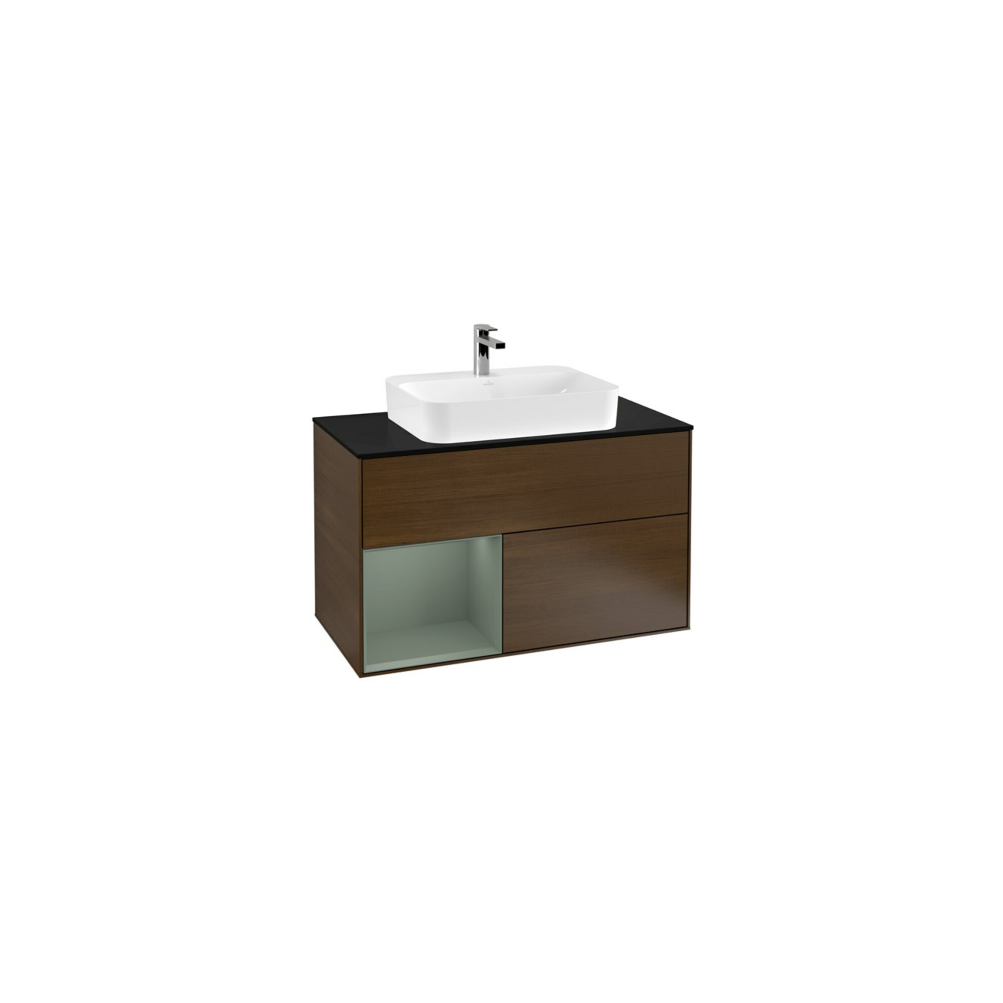 V&B Waschtischunterschrank Finion 100, Pl b m, Reg li Oli. m Lac, wal ven ; Villeroy & Boch