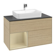 V&B Waschtischunterschrank Finion 100, Pl b m, Reg li si Gr m Lac, Oa ven