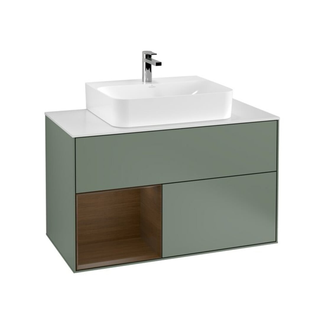 V&B Waschtischunterschrank Finion 100, Pl b m, Reg li wal ven, Oli. m Lac