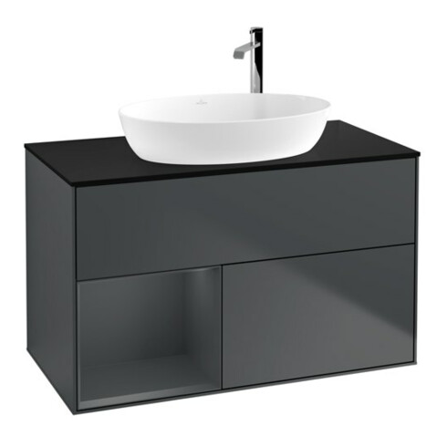 V&B Waschtischunterschrank Finion 100, Pl b m, Reg md m Lac, md bl. m Lac