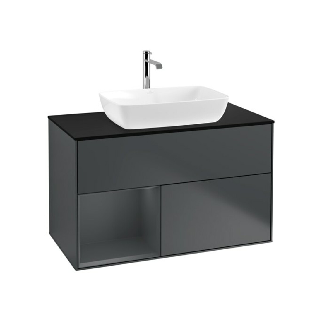 V&B Waschtischunterschrank Finion 100, Pl b m, Reg md m Lac, md bl. m Lac