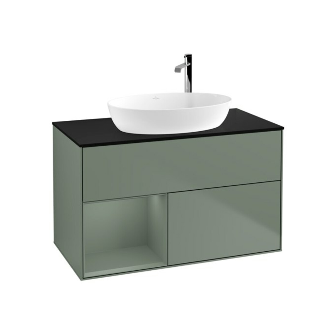 V&B Waschtischunterschrank Finion 100, Pl b m, Reg Oli. m Lac, Oli. m Lac