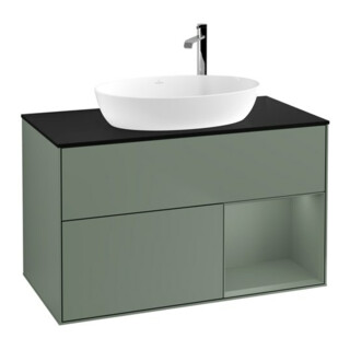 V&B Waschtischunterschrank Finion 100, Pl b m, Reg Oli. m Lac, Oli. m Lac