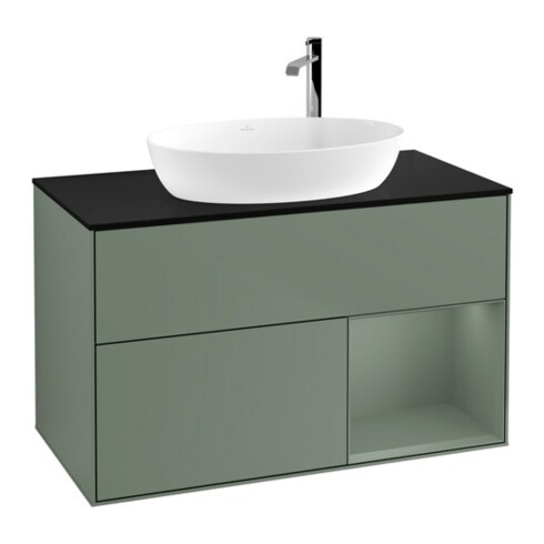 V&B Waschtischunterschrank Finion 100, Pl b m, Reg Oli. m Lac, Oli. m Lac