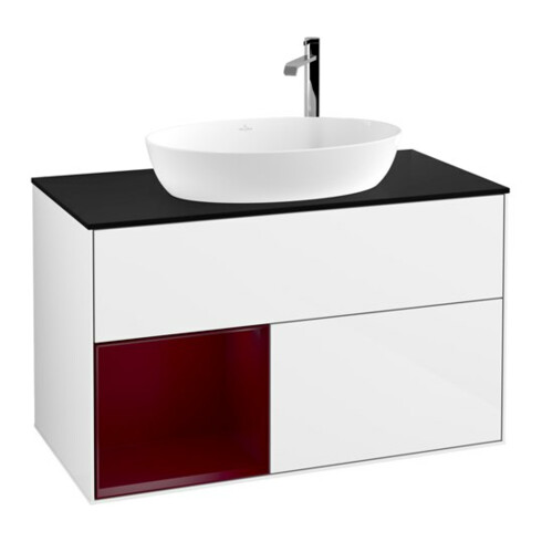 V&B Waschtischunterschrank Finion 100, Pl b m, Reg Peo m Lac, glo wh. Lac