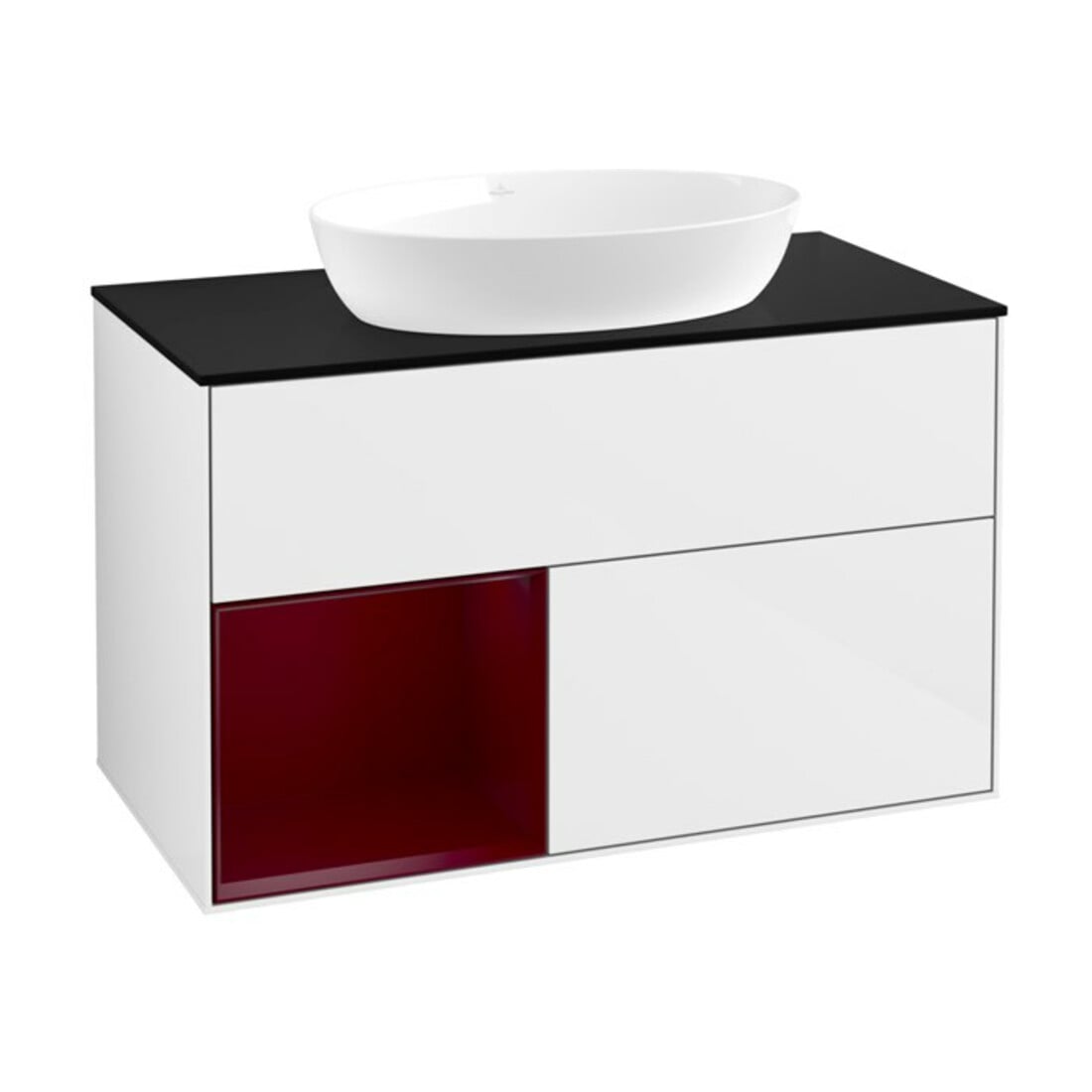 V&B Waschtischunterschrank Finion 100, Pl b m, Reg Peo m Lac, glo wh. Lac