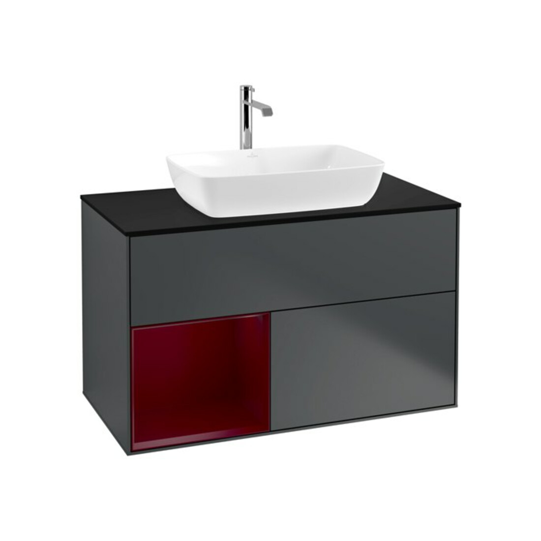 V&B Waschtischunterschrank Finion 100, Pl b m, Reg Peo m Lac, md bl. m Lac