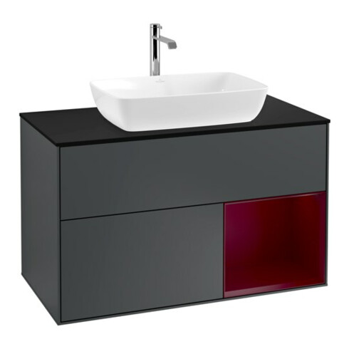 V&B Waschtischunterschrank Finion 100, Pl b m, Reg Peo m Lac, md bl. m Lac