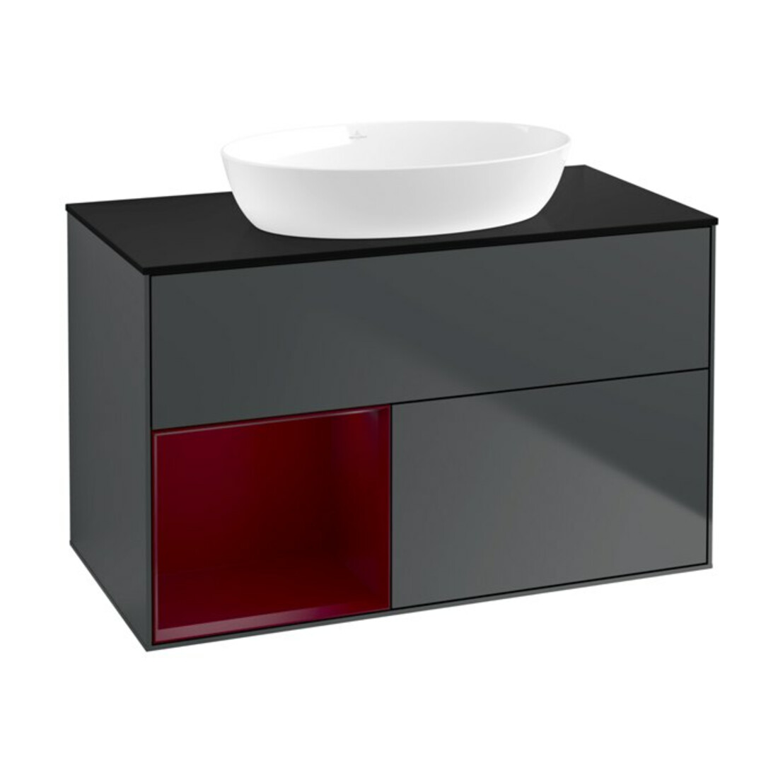 V&B Waschtischunterschrank Finion 100, Pl b m, Reg Peo m Lac, md bl. m Lac