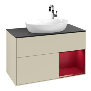 V&B Waschtischunterschrank Finion 100, Pl b m, Reg Peo m Lac, si Gr m Lac