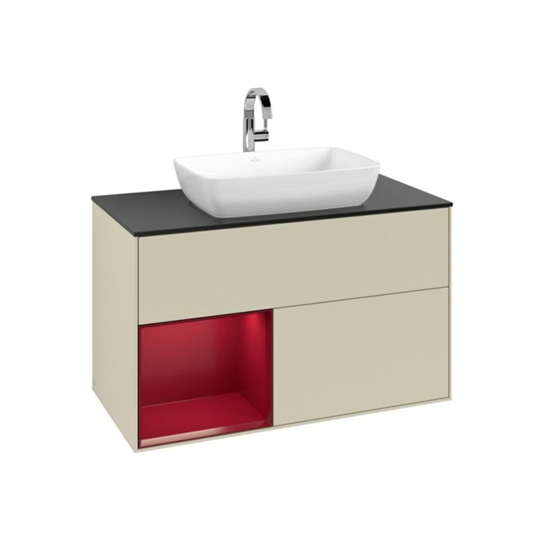 V&B Waschtischunterschrank Finion 100, Pl b m, Reg Peo m Lac, si Gr m Lac