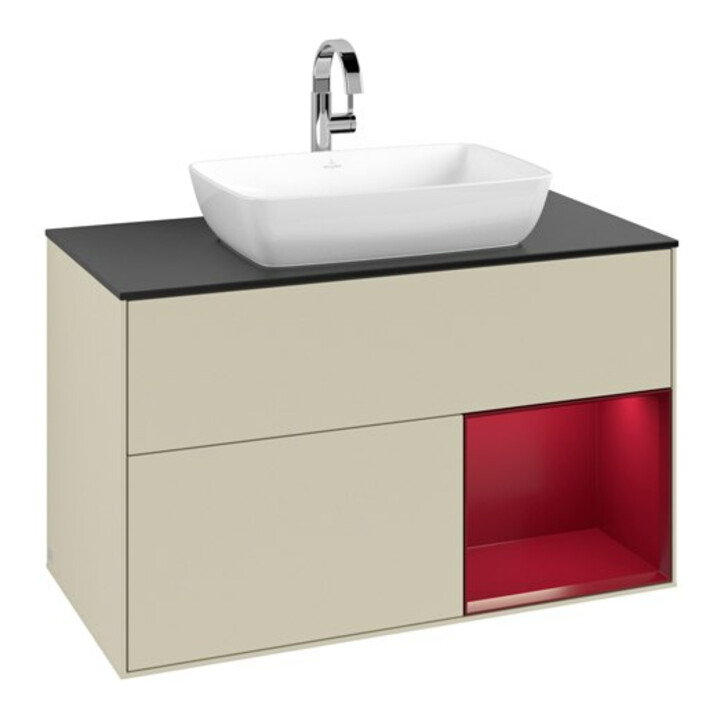 V&B Waschtischunterschrank Finion 100, Pl b m, Reg Peo m Lac, si Gr m Lac