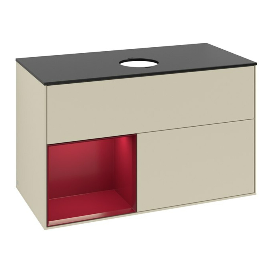 V&B Waschtischunterschrank Finion 100, Pl b m, Reg Peo m Lac, si Gr m Lac