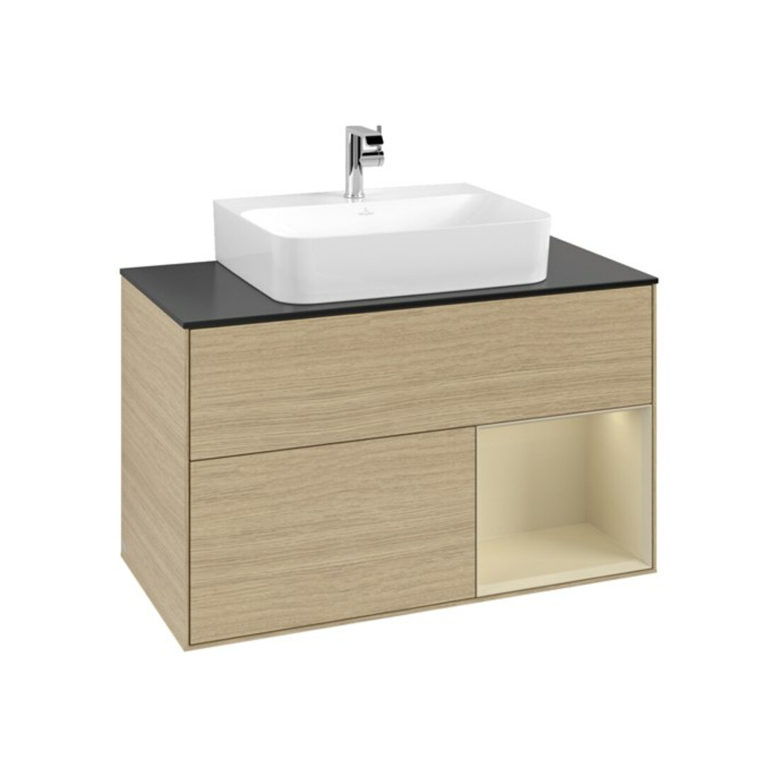 V&B Waschtischunterschrank Finion 100, Pl b m, Reg re si Gr m Lac, Oa ven