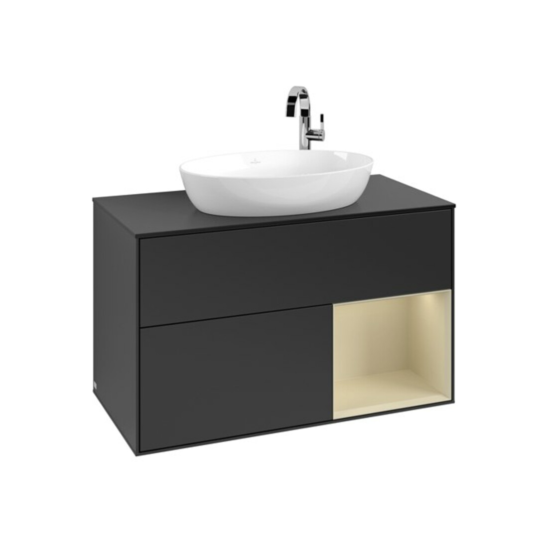 V&B Waschtischunterschrank Finion 100, Pl b m, Reg si Gr m Lac, bla m Lac