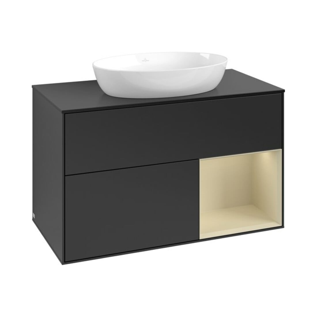 V&B Waschtischunterschrank Finion 100, Pl b m, Reg si Gr m Lac, bla m Lac