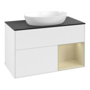 V&B Waschtischunterschrank Finion 100, Pl b m, Reg si Gr m Lac, wh. m Lac