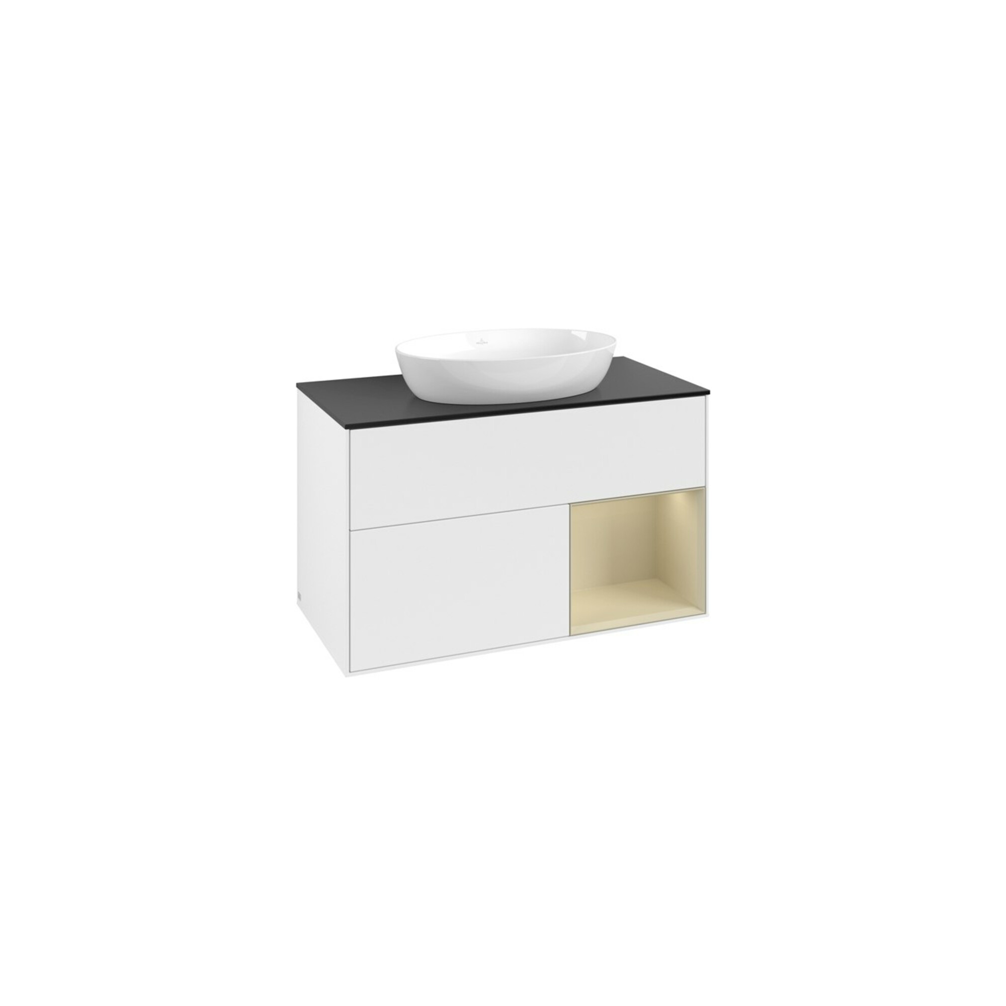 V&B Waschtischunterschrank Finion 100, Pl b m, Reg si Gr m Lac, wh. m Lac ; Villeroy & Boch