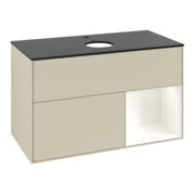 V&B Waschtischunterschrank Finion 100, Pl b m, Reg wh. m Lac, si Gr m Lac