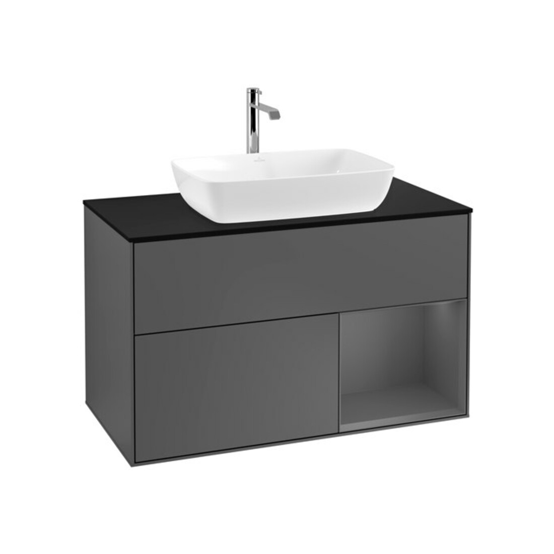 V&B Waschtischunterschrank Finion 100, Pl b m, Rg A m Lac, Anthrac. m
