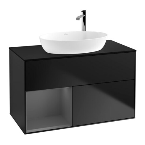 V&B Waschtischunterschrank Finion 100, Pl b m, Rg A m Lac, bla m Lac