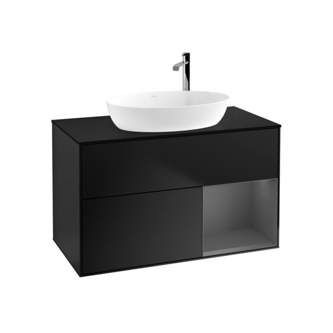 V&B Waschtischunterschrank Finion 100, Pl b m, Rg A m Lac, bla m Lac