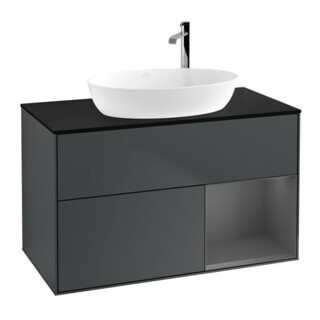 V&B Waschtischunterschrank Finion 100, Pl b m, Rg A m Lac, md bl. m Lac