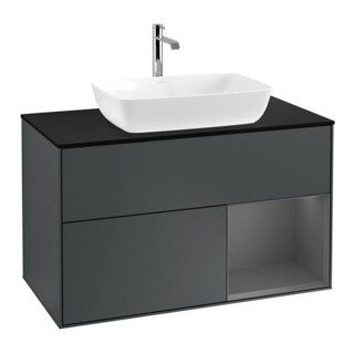 V&B Waschtischunterschrank Finion 100, Pl b m, Rg A m Lac, md bl. m Lac