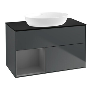V&B Waschtischunterschrank Finion 100, Pl b m, Rg A m Lac, md bl. m Lac
