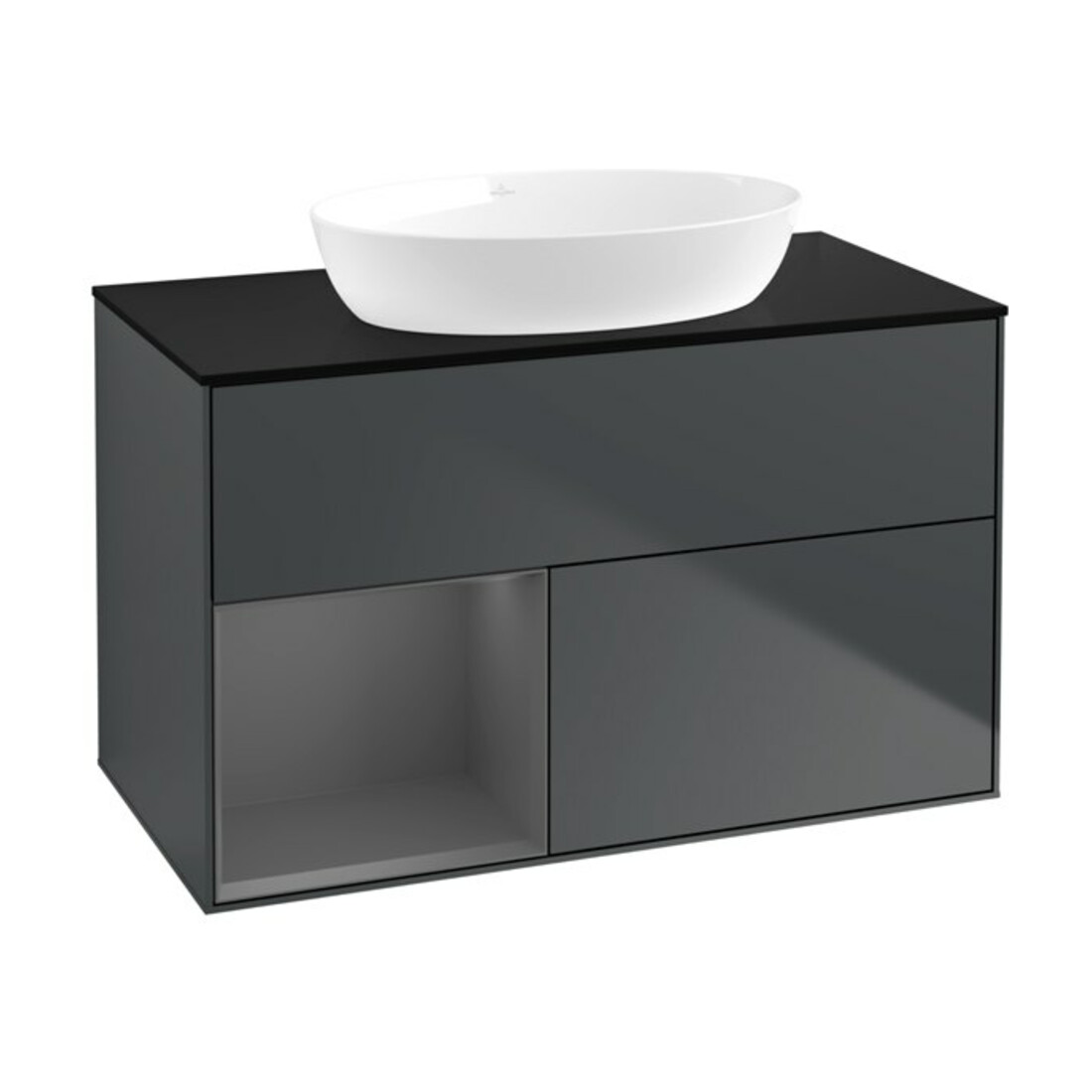 V&B Waschtischunterschrank Finion 100, Pl b m, Rg A m Lac, md bl. m Lac