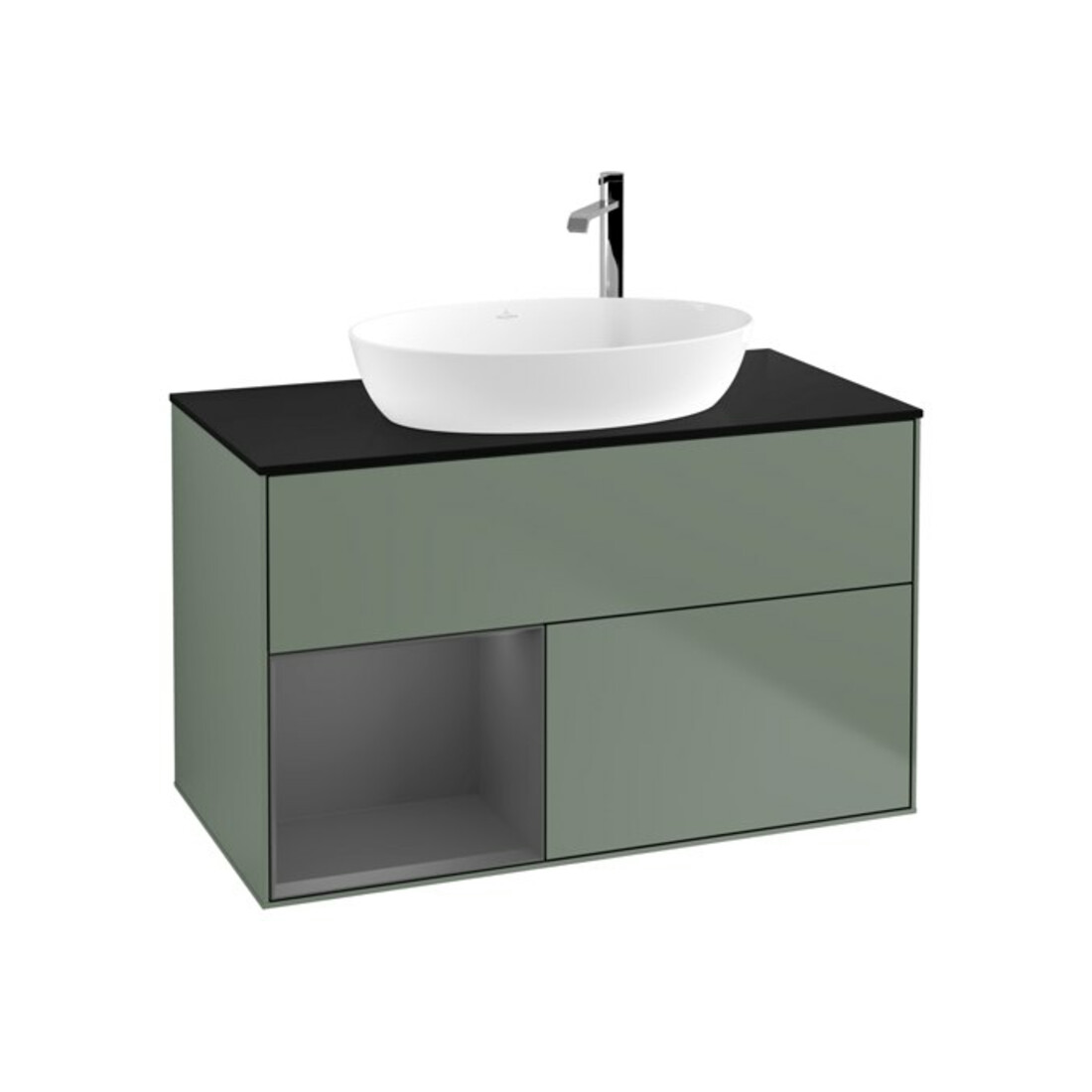 V&B Waschtischunterschrank Finion 100, Pl b m, Rg A m Lac, Oli. m Lac