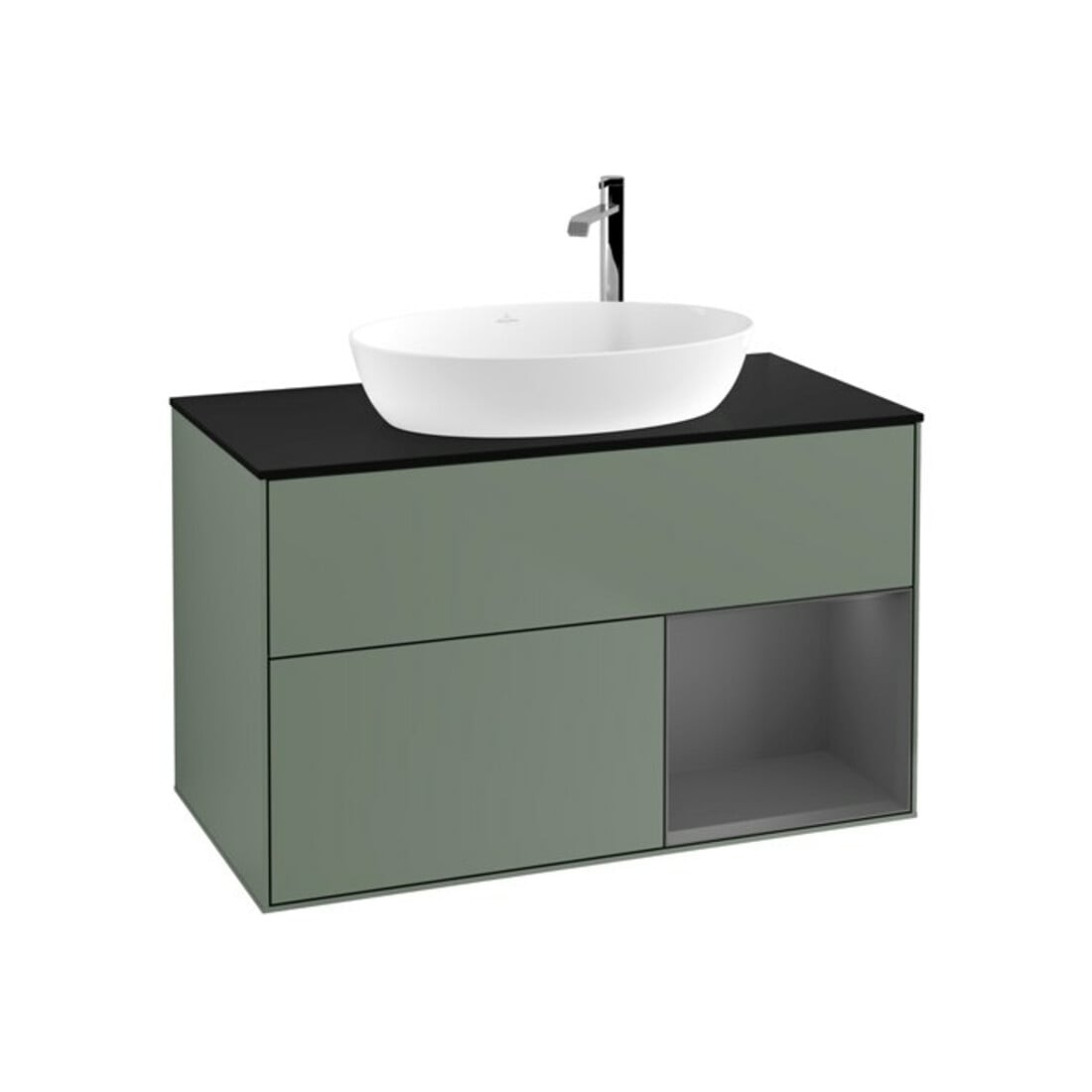 V&B Waschtischunterschrank Finion 100, Pl b m, Rg A m Lac, Oli. m Lac