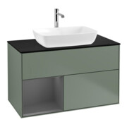 V&B Waschtischunterschrank Finion 100, Pl b m, Rg A m Lac, Oli. m Lac