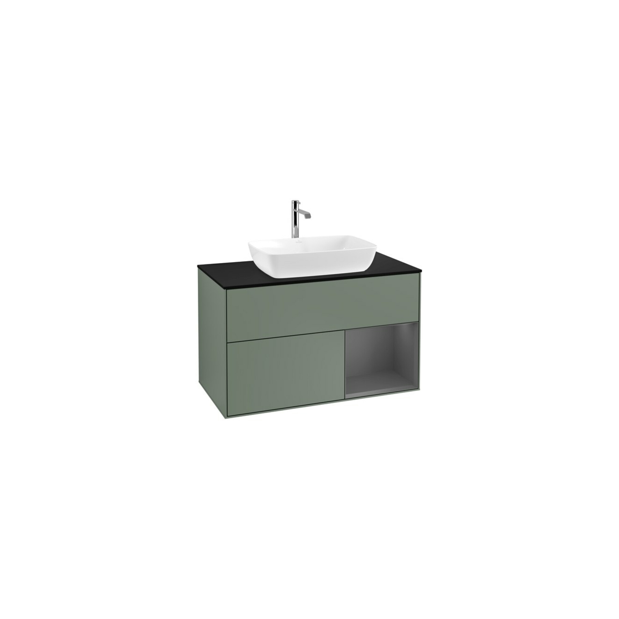 V&B Waschtischunterschrank Finion 100, Pl b m, Rg A m Lac, Oli. m Lac ; Villeroy & Boch