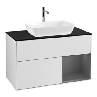V&B Waschtischunterschrank Finion 100, Pl b m, Rg A m Lac, wh. m Lac
