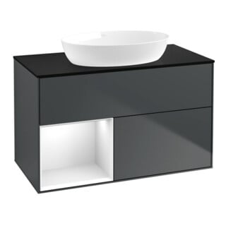 V&B Waschtischunterschrank Finion 100, Pl b m, Rg g wh. Lac, md bl. m Lac